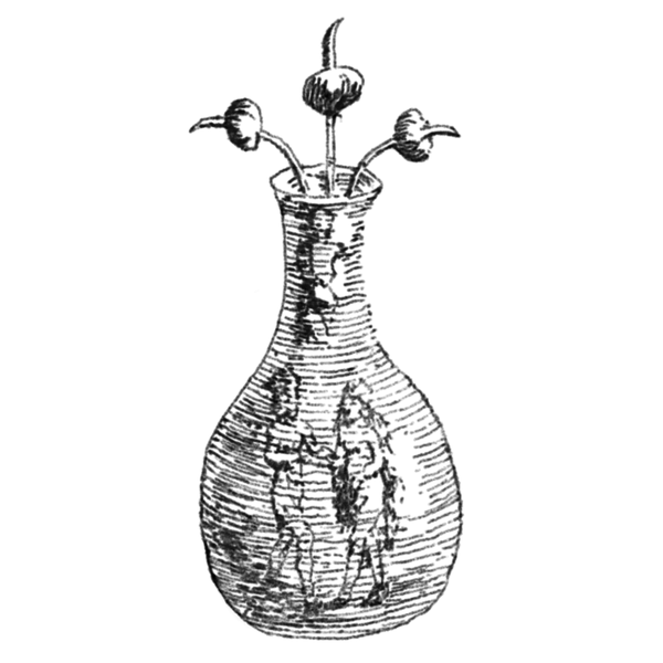 Large tattoo: a tall vase decorated with figures